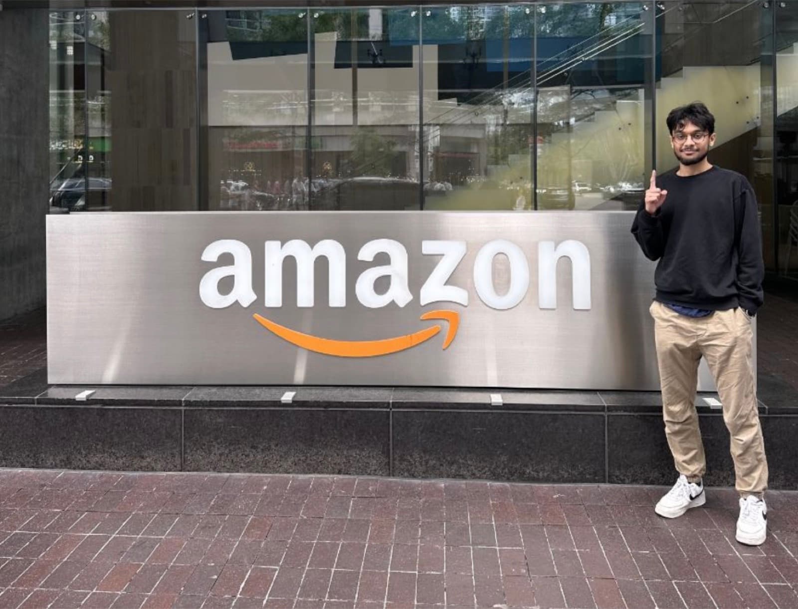Me outside the Amazon office during the 2024 term