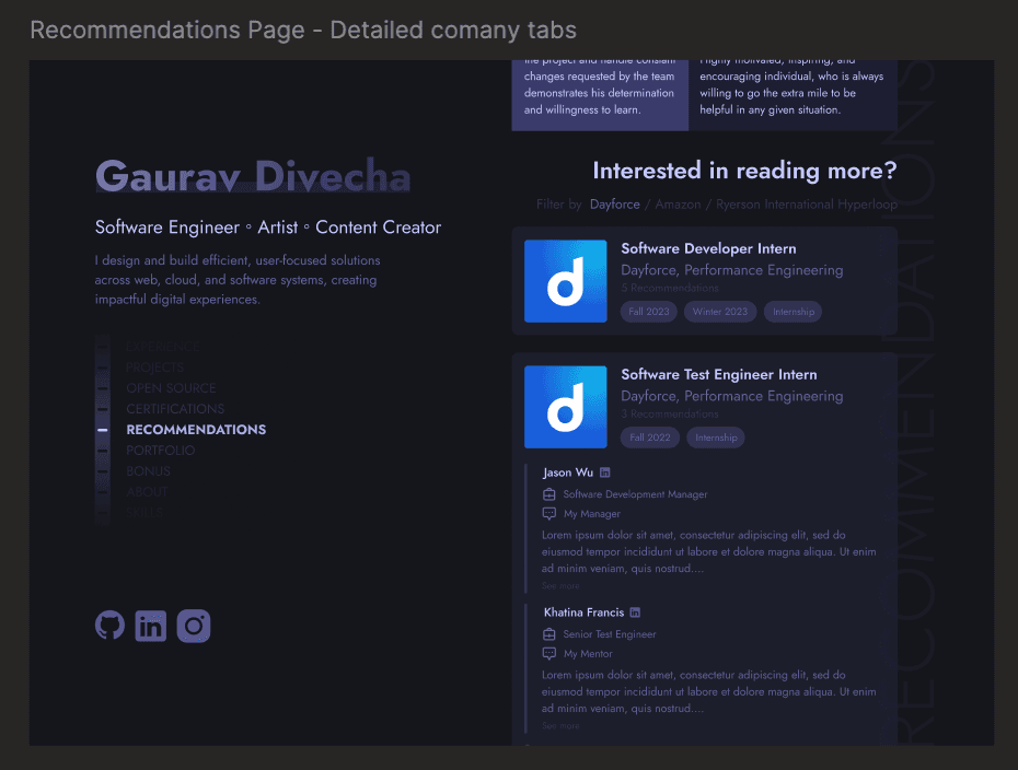 Recommendations - grouped by company